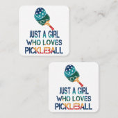 Pickleball vrouwen regenboog vierkante visitekaartje (Voorkant / Achterkant)