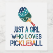 Pickleball vrouwen regenboog wijn etiket (Enkel label)