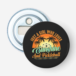 Pickleball vrouwen zonneschijn button flesopener