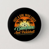 Pickleball vrouwen zonneschijn ronde button 5,7 cm (Voorkant)
