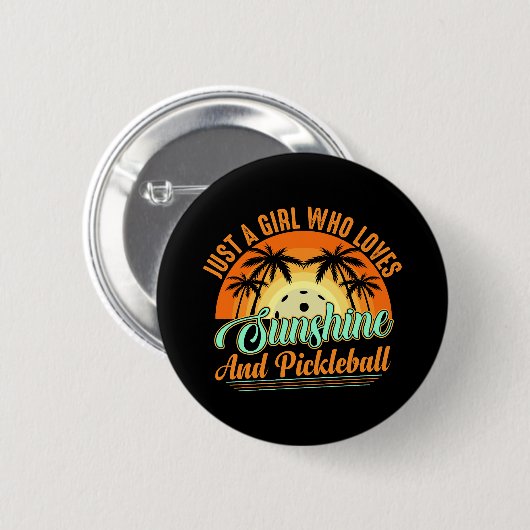 Pickleball vrouwen zonneschijn ronde button 5,7 cm (Voorkant /achterkant)