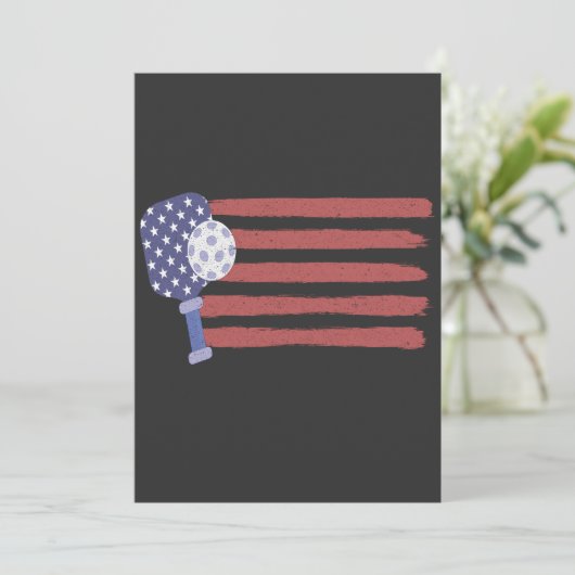 Pickleball VS Vlag Amerikaanse Patriotische Pickle Feestdagenkaart (Staand voorkant)