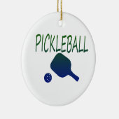 pickleball w paddle and ball blue to green keramisch ornament (Rechts)