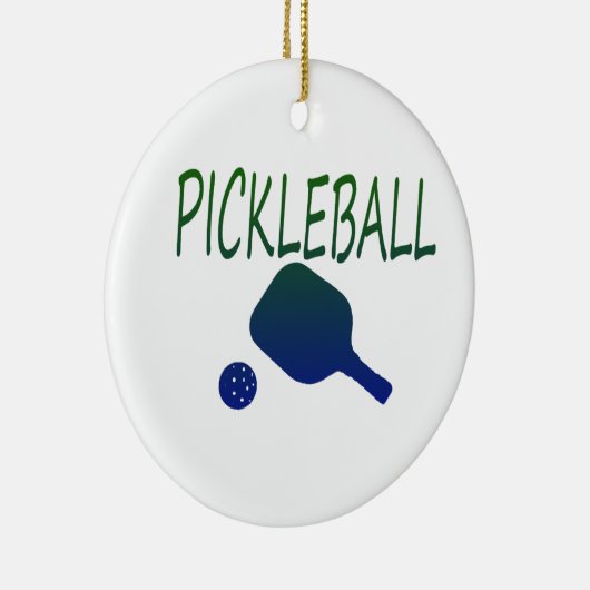 pickleball w paddle and ball blue to green keramisch ornament (Rechts)