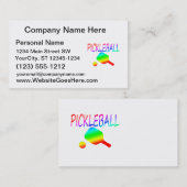pickleball w paddle and ball rainbow. visitekaartje (Voorkant / Achterkant)