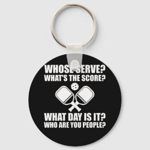Pickleball waarvan de Serve Score League Picklebal Sleutelhanger