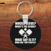 Pickleball waarvan de Serve Score League Picklebal Sleutelhanger (Voorkant)