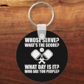 Pickleball waarvan de Serve Score League Picklebal Sleutelhanger (Voorkant)