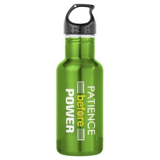 Pickleball Water flesje "Patiënt voor stroom" Waterfles (Voorkant)