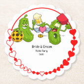 Pickleball Wedding Kartonnen Onderzetters (Voorkant)