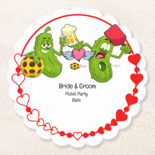 Pickleball Wedding Kartonnen Onderzetters