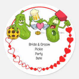Pickleball Wedding Ronde Sticker