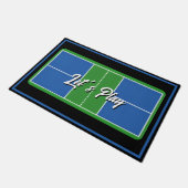 Pickleball Welcome Mat Blue Green Personalized (Schuin)