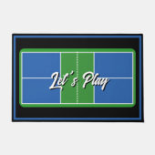 Pickleball Welcome Mat Blue Green Personalized (Voorkant)