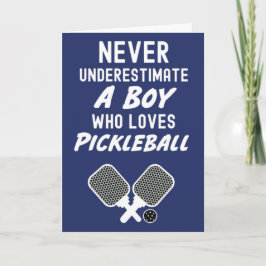 Pickleball Wenskaarten voor Jongens Kids Spelers Kaart