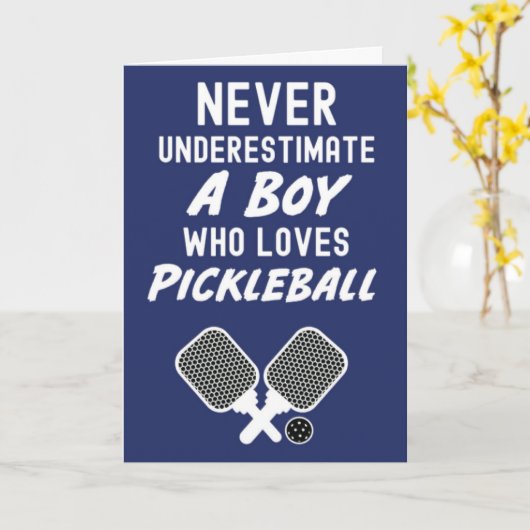 Pickleball Wenskaarten voor jongens Kinder spelers Kaart (Gele Bloem)