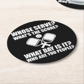 Pickleball Whose Serve Score League Pickleball Ronde Kartonnen Onderzetter (Gebogen)