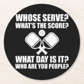 Pickleball Whose Serve Score League Pickleball Ronde Kartonnen Onderzetter (Voorkant)
