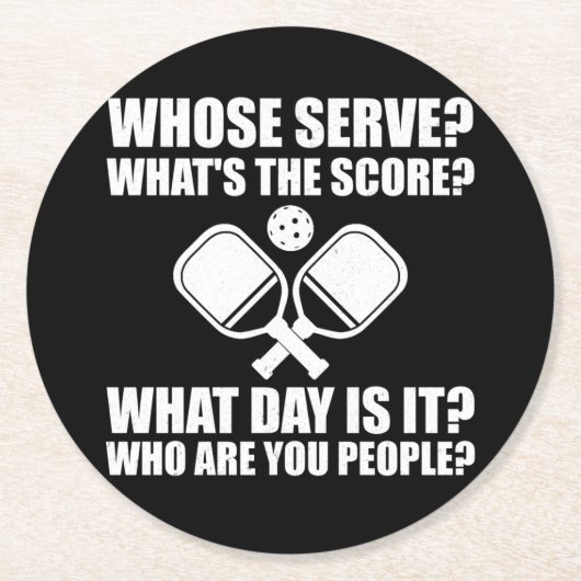 Pickleball Whose Serve Score League Pickleball Ronde Kartonnen Onderzetter (Voorkant)