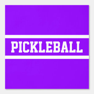 PICKLEBALL witte racestrepen op fel Paarse Behang