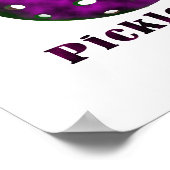 pickleball-wolken paarse tekst op bal .png poster (Hoek)