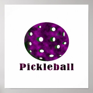 pickleball-wolken paarse tekst op bal .png poster