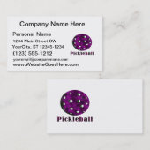 pickleball-wolken paarse tekst op bal .png visitekaartje (Voorkant / Achterkant)