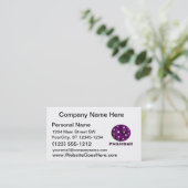 pickleball-wolken paarse tekst op bal .png visitekaartje (Staand voorkant)