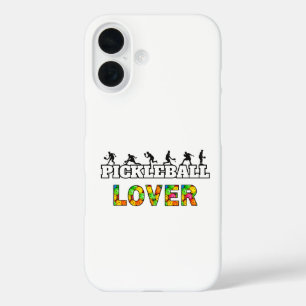Pickleball Word Mannelijke Silhouetten Lover Ball iPhone 16 Hoesje
