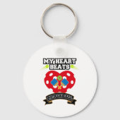 Pickleball Word Mannelijke Silhouetten Lover Ball Sleutelhanger (Achterkant)