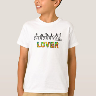 Pickleball Word Mannelijke Silhouetten Lover Ball T-shirt