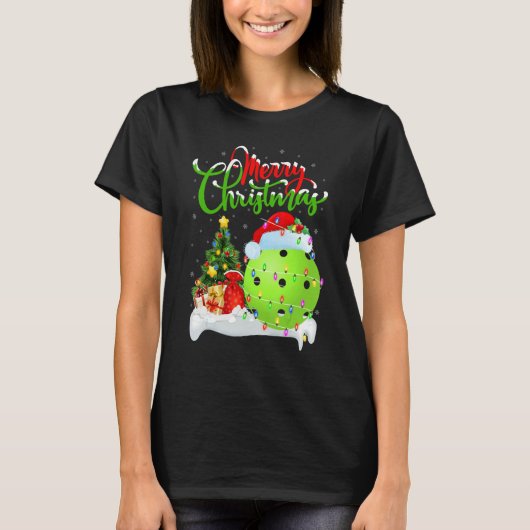 Pickleball   Xmas Decorations Santa Pickleball Chr T-shirt (Voorkant)