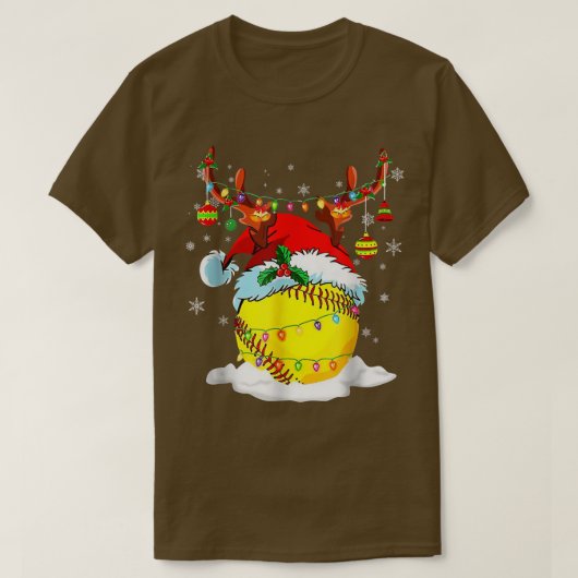 Pickleball Xmas Reindeer Santa Hat Pickleball Chri T-shirt (Design voorkant)