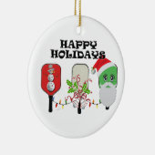 pickleball xmas trio keramisch ornament (Rechts)