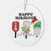 pickleball xmas trio keramisch ornament (Links)