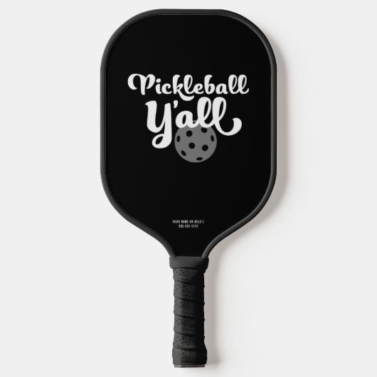 Pickleball Y helemaal grappig zwart en wit uniek Pickleball Paddle (Voorkant)