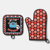 Pickleball zit in mijn bloed Halloween vampier Ovenwant & Pannenlap Set (Voorkant)