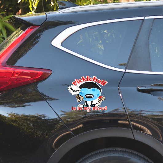 Pickleball Zit In Mijn Bloed - Vampier Sticker (Auto Zijkant)