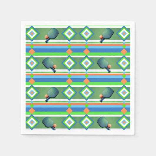 Pickleball Zomer Pickleball Party Potluck Cookout Servet (Voorkant)