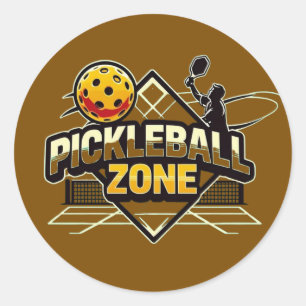 Pickleball Zone - Perfect voor gepassioneerde spel Ronde Sticker
