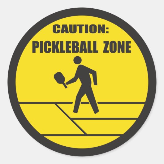 Pickleball Zone Ronde Sticker (Voorkant)