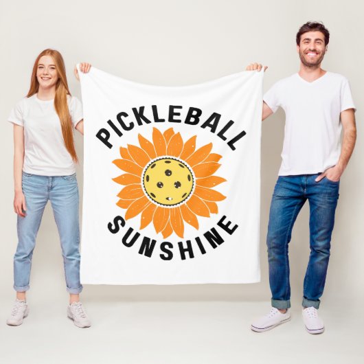 Pickleball zonneschijn fleece deken (In situ)
