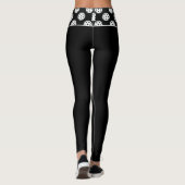 Pickleball Zwart & Wit Leggings (Achterkant)