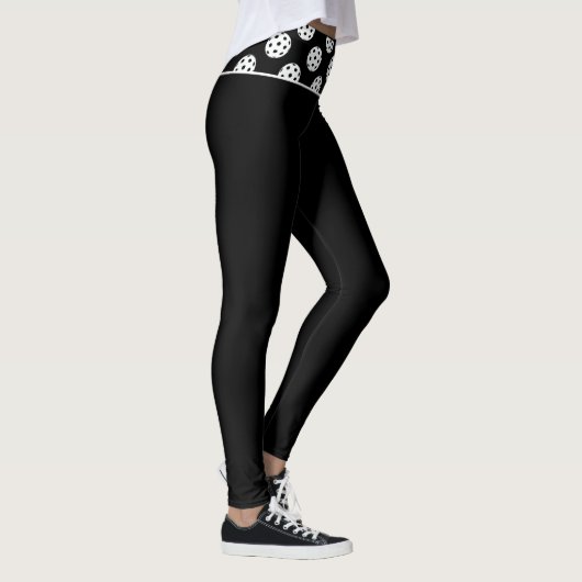 Pickleball Zwart & Wit Leggings (Rechts)