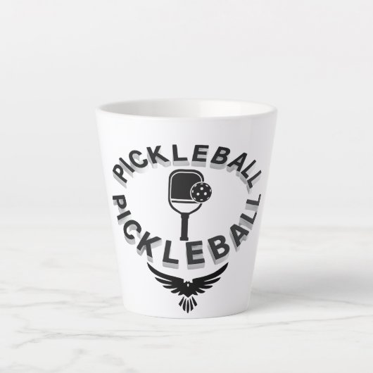 Pickleball zwart-wit mok ontwerp (Voorkant)