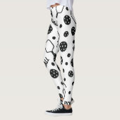 Pickleball zwart-wit patroon Court Graphic Leggings (Links)