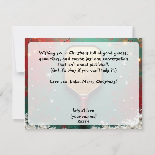Pickleball🎅Dinkmas Devotion Feestdagenkaart (Achterkant)