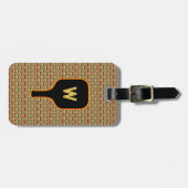 Pickleballen en paddle-monogram (bruin) bagagelabe bagagelabel (Voorkant horizontaal)