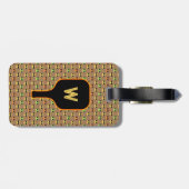 Pickleballen en paddle-monogram (bruin) bagagelabe bagagelabel (Achterkant horizontaal)