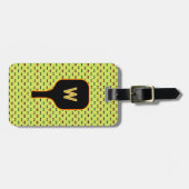 Pickleballen en paddle-monogram (groen) bagagelabe bagagelabel (Voorkant horizontaal)